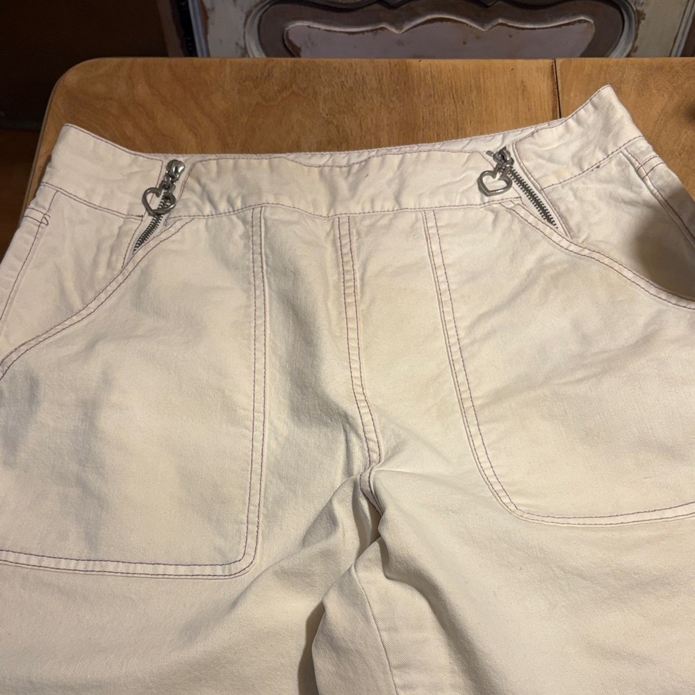 Kate Spade Cream pants with double zipper